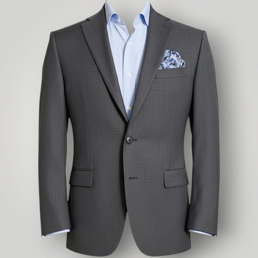 MICHAEL KORS Mens Blazer Sport Coat Two Button Suit Jacket 46R Gray Wool 1-Vent